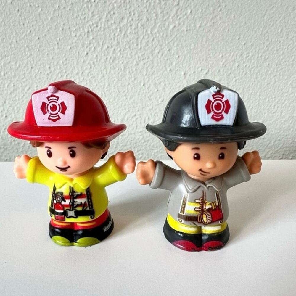 Fisher Price Little People Firefighters Boy and Girl Figure Lot 2016